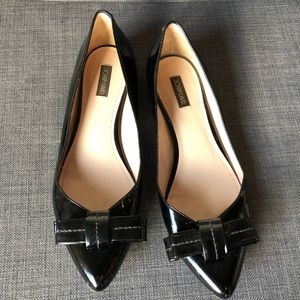 Joan & David Black Patent Bow Flats 7
